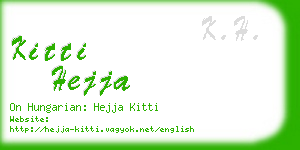 kitti hejja business card